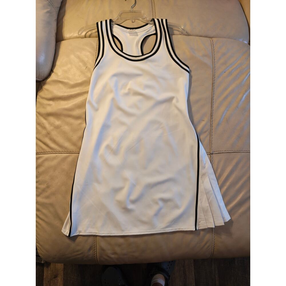 CALIA Women's Vented Fitness Dress, Medium - Pure White sz M retail $118